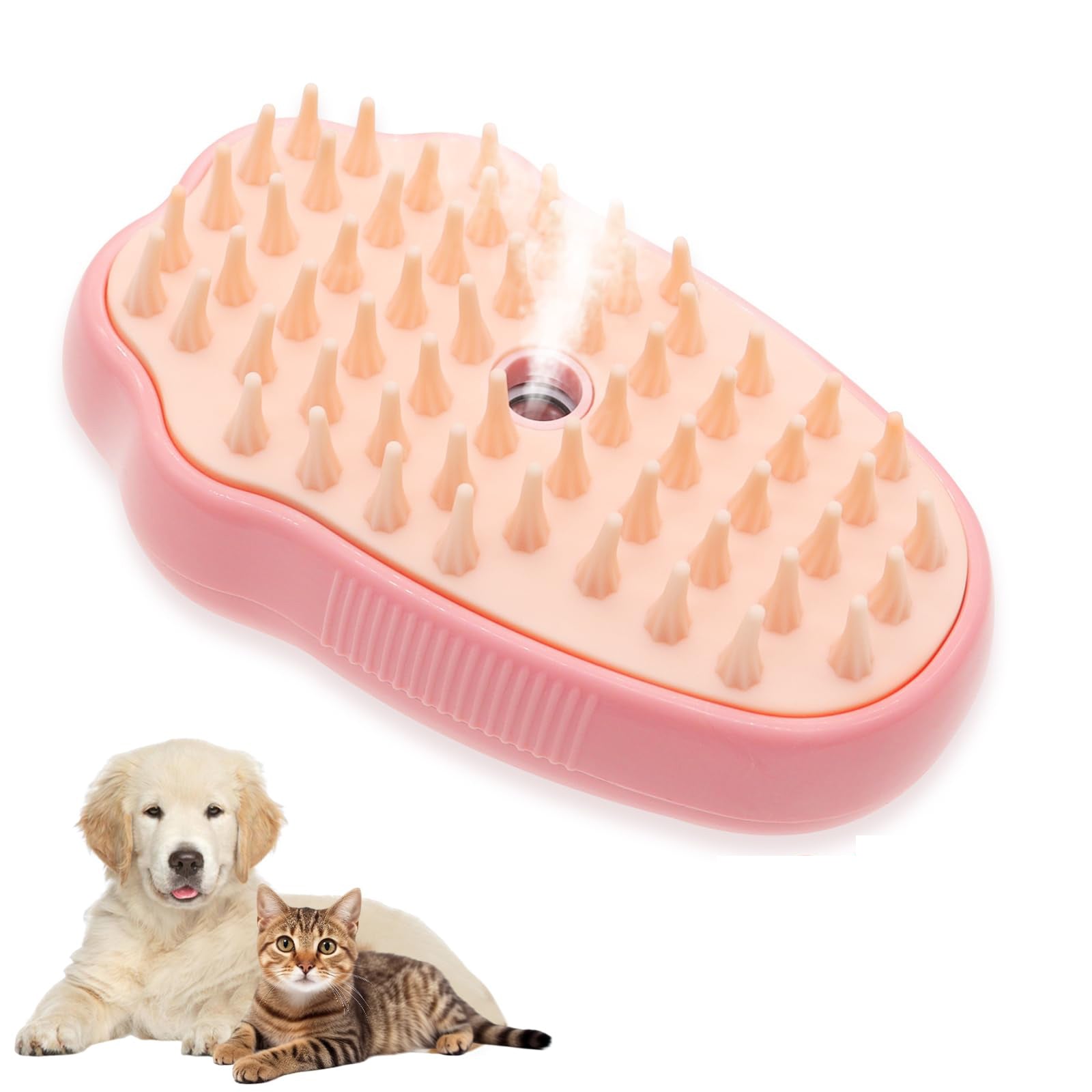 Pet Steam Brush -  Rechargeable Steamy Pet Brush Self Cleaning Cat Groom Brush